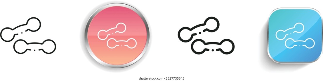 dumbbell icon. Thin Linear, Regular and Button Style Design Isolated On White Background