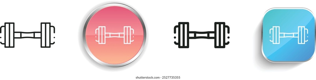 dumbbell icon. Thin Linear, Regular and Button Style Design Isolated On White Background