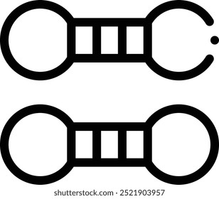 ícone do halteres. Design De Estilo Linear Fino Isolado Em Plano De Fundo Branco