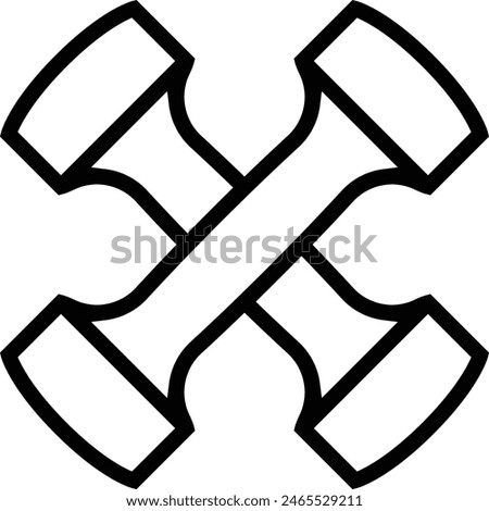 dumbbell icon. Thin linear style design isolated on white background