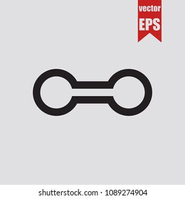 Dumbbell icon in trendy isolated on grey background.Vector illustration.