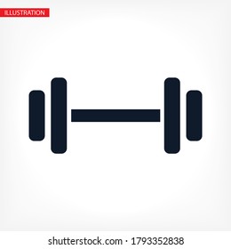 Dumbbell icon vector 10 eps design. lorem ipsum Flat Design JPG