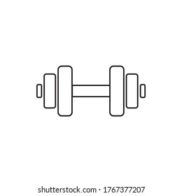 Dumbbell icon vector. Barbell sign