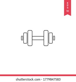 Dumbbell icon vector. Barbell sign