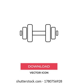 Dumbbell icon vector. Barbell sign