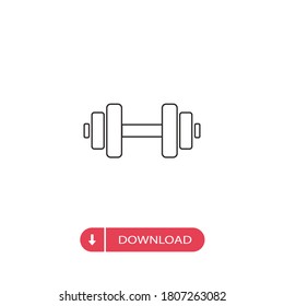 Dumbbell icon vector. Barbell sign