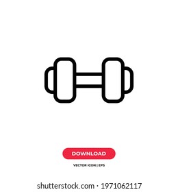 Dumbbell icon vector. Barbell sign