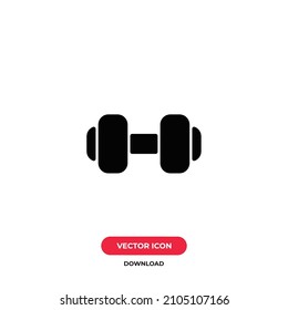 Dumbbell icon vector. Barbell sign