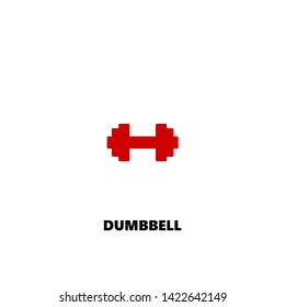 dumbbell icon. dumbbell vector design. sign design. red color