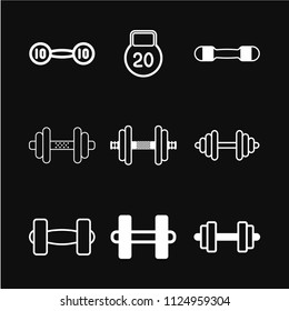 Dumbbell icon vector, flat sign isolated on background