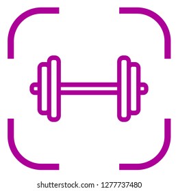 Dumbbell icon vector in focus. White background