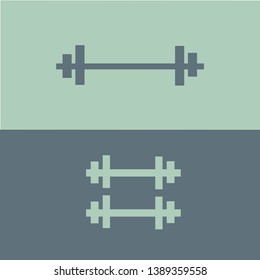 Dumbbell icon vector green grey