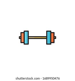 dumbbell icon vector illustration. dumbbell icon filled outline style design