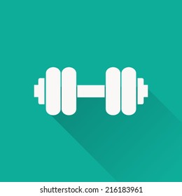 dumbbell icon , vector illustration , flat design