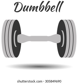 Dumbbell icon, vector illustration, flat design. Dumbbell vector icon