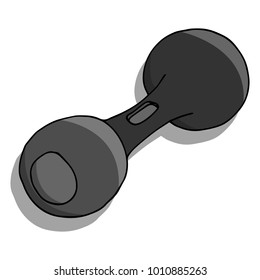 Dumbbell icon. Vector illustration of a dumbbell. Hand drawn dumbbell.