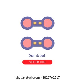 dumbbell icon vector illustration. dumbbell icon lineal color design.