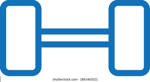 versión azul aislada del icono de dumbbell 