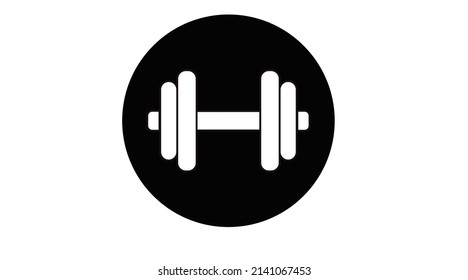 Dumbbell Icon. Vector isolated editable black and white illustration