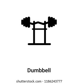 Dumbbell icon vector isolated on white background, logo concept of Dumbbell sign on transparent background, filled black symbol