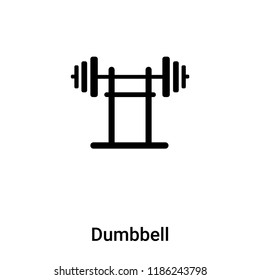 Dumbbell icon vector isolated on white background, logo concept of Dumbbell sign on transparent background, filled black symbol