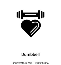 Dumbbell icon vector isolated on white background, logo concept of Dumbbell sign on transparent background, filled black symbol
