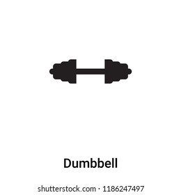 Dumbbell icon vector isolated on white background, logo concept of Dumbbell sign on transparent background, filled black symbol