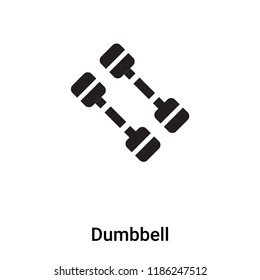 Dumbbell icon vector isolated on white background, logo concept of Dumbbell sign on transparent background, filled black symbol