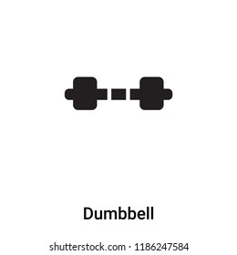 Dumbbell icon vector isolated on white background, logo concept of Dumbbell sign on transparent background, filled black symbol