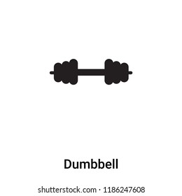 Dumbbell icon vector isolated on white background, logo concept of Dumbbell sign on transparent background, filled black symbol