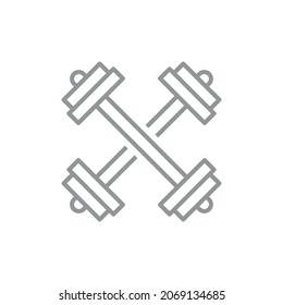 dumbbell icon vector line style