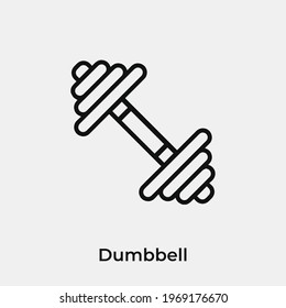 dumbbell icon vector. Linear style sign for mobile concept and web design. dumbbell symbol illustration. Pixel vector graphics - Vector.