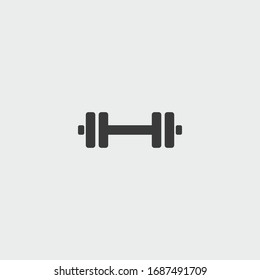 dumbbell icon. dumbbell vector on gray background