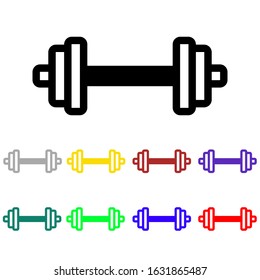 dumbbell icon vector set. barbell illustration sign. sport symbol.