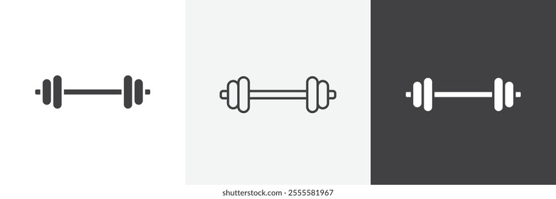 Dumbbell icon vector set for ui designs