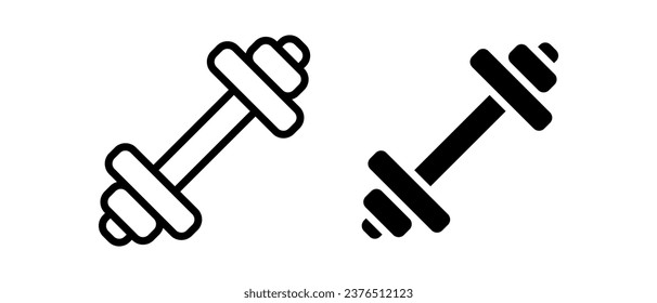 Dumbbell icon vector set. Weight training equipment symbol