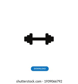 Dumbbell icon vector. Simple gym sign