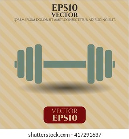 símbolo del vector del dumbbell, símbolo del vector, pechos planos, página web de la aplicación
