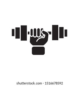 dumbbell icon vector symbol template