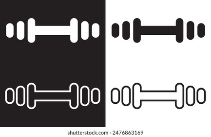Dumbbell icon vector. Two-tone version isolated on white and black background. EPS 10