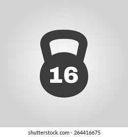 The dumbbell icon. Weight symbol. Flat Vector illustration