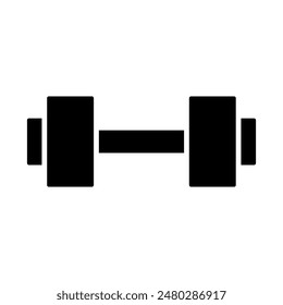 Dumbbell icon. Weightlifting, fitness equipment, gym, exercise, strength training, workout, sports, graphic, illustration.