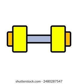 Dumbbell icon. Weightlifting, fitness equipment, gym, exercise, strength training, workout, sports, graphic, illustration.