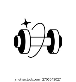 dumbbell icon with white background vector stock illustration