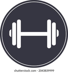 Dumbbell icon. White on Gray background. Gym equipment signs and symbols.