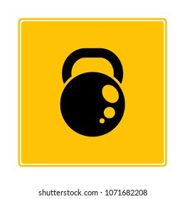 dumbbell icon in yellow background