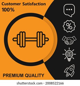 Dumbbell icon. With yellow and black background option