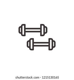 Dumbbell icon-fitness equipment, bodybuilding vector line icon, simple linear pictogram