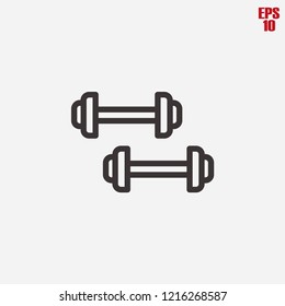 Dumbbell icon-fitness equipment, bodybuilding vector line icon, simple linear pictogram