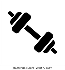 Dumbbell icons set in outlined and filled flat style. Gym heavy strength training dumbbell line pictograms. Weight lifting dumbbell signs.